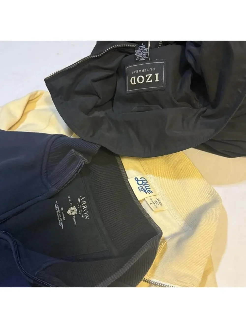 Men’s Jacket Bundle 3 Piece Izod Arrow Blue 84 Zip Up Quarter Zip Streetwear